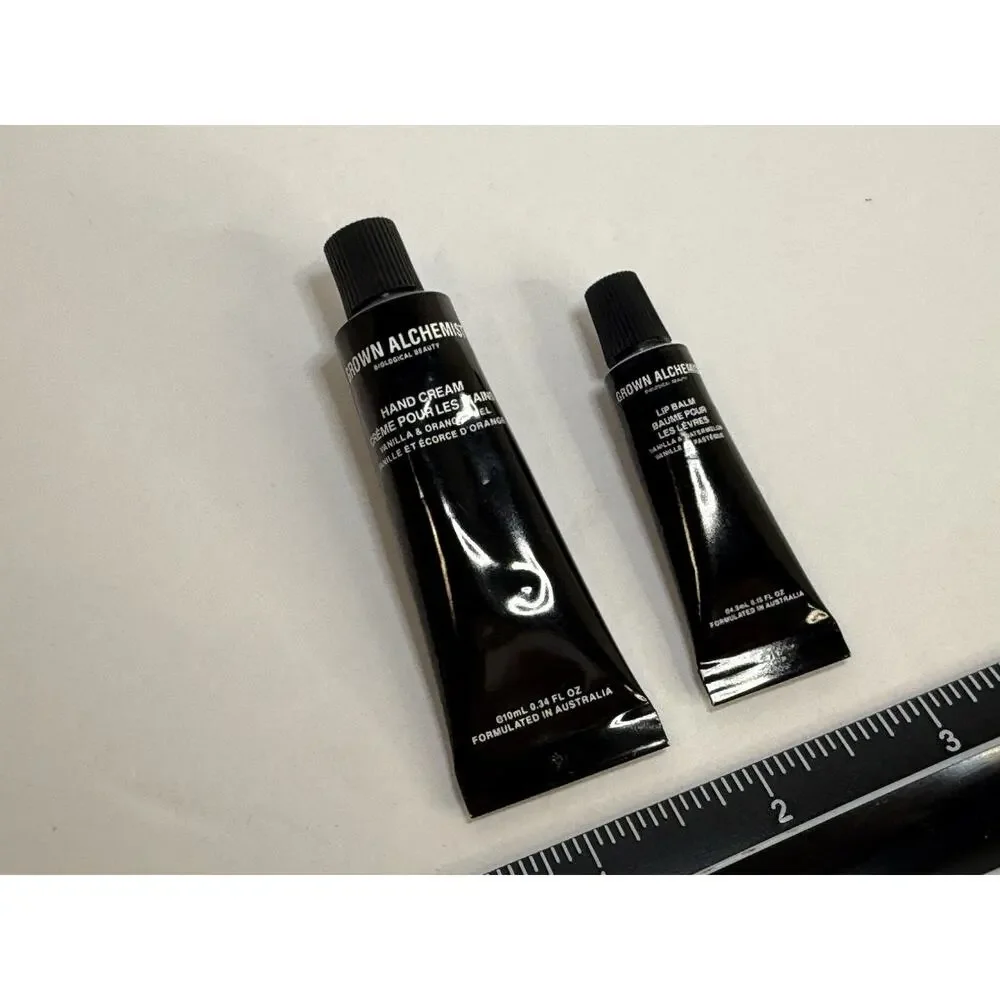 Grown Alchemist Travel Set Hand Cream & Lip Balm Vanilla Mini Hotel Size